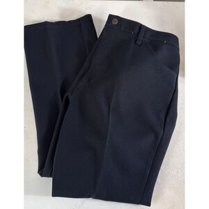 Wrangler Wrancher Dress Pants 40x30 Navy Blue Western Cowboy Polyester 82NV READ